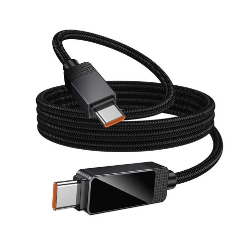 Kabel USB C do USB C Hoco 3A 60W z wyświetlaczem Dot Matrix 1 m U154 czarny