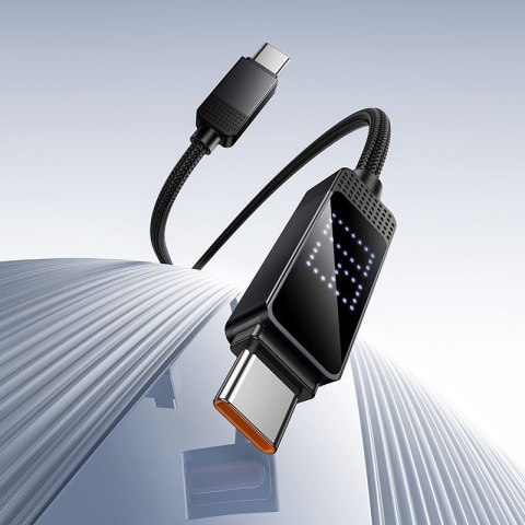 Kabel USB C do USB C Hoco 3A 60W z wyświetlaczem Dot Matrix 1 m U154 czarny