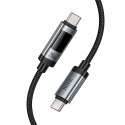 Kabel USB C do USB C Hoco PD 6A 240W 1,2m z wyświetlaczem U148 czarny