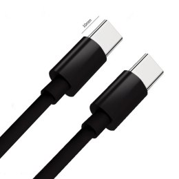 Kabel USB C do USB C PD QC 3A 60W 1 m C296 (długa końcówka 8mm) czarny