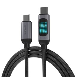 Kabel USB X-ONE FlowLink Running LED - typ C do C max 100W 1,2m czarny
