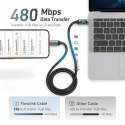 Kabel USB X-ONE FlowLink Running LED - typ C do C max 100W 1,2m czarny