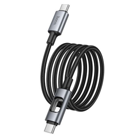 Kabel USB z diodami LED USB C do USB C Hoco 3A 60W 1,2 m U144 czarny