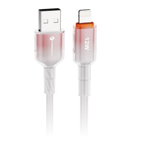 Kabel USB-A do Lightning Forcell F-Energy 2,4A 12W Gradient 1 m C353 biały
