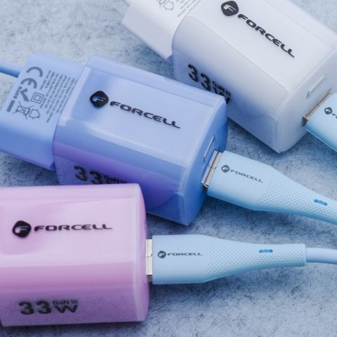 Kabel USB-A do Lightning Forcell F-Energy 2,4A 12W Silicone 1 m C343 niebieski