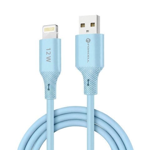 Kabel USB-A do Lightning Forcell F-Energy 2,4A 12W Silicone 1 m C343 niebieski