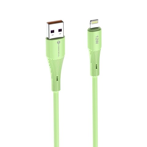 Kabel USB-A do Lightning Forcell F-Energy 2,4A 12W Silicone 1 m C343 zielony