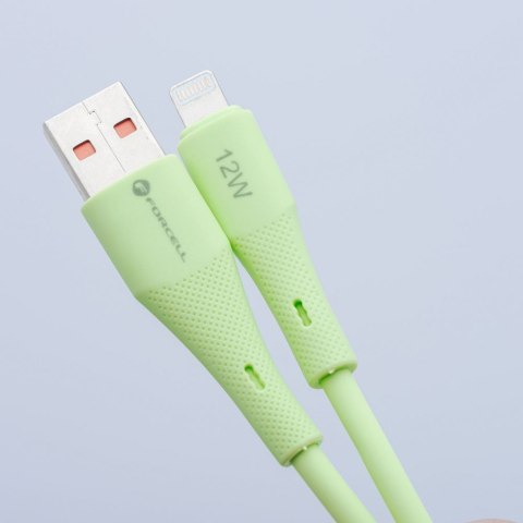 Kabel USB-A do Lightning Forcell F-Energy 2,4A 12W Silicone 1 m C343 zielony