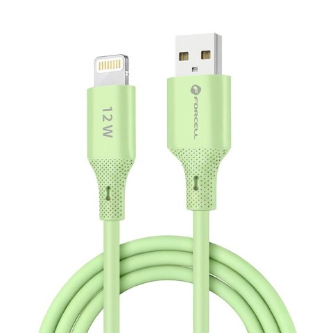Kabel USB-A do Lightning Forcell F-Energy 2,4A 12W Silicone 1 m C343 zielony