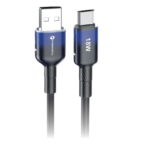 Kabel USB-A do Micro USB Forcell F-Energy QC3.0 2,4A 18W Gradient 1 m C351 czarny