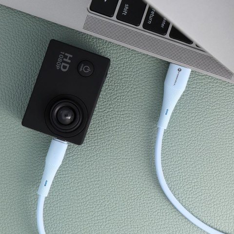 Kabel USB-A do Micro USB Forcell F-Energy QC3.0 2,4A 18W Silicone 1 m C341 niebieski