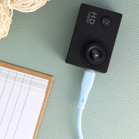 Kabel USB-A do Micro USB Forcell F-Energy QC3.0 2,4A 18W Silicone 1 m C341 niebieski