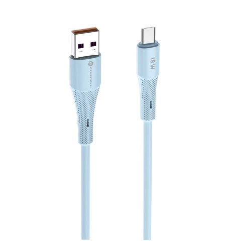 Kabel USB-A do Micro USB Forcell F-Energy QC3.0 2,4A 18W Silicone 1 m C341 niebieski