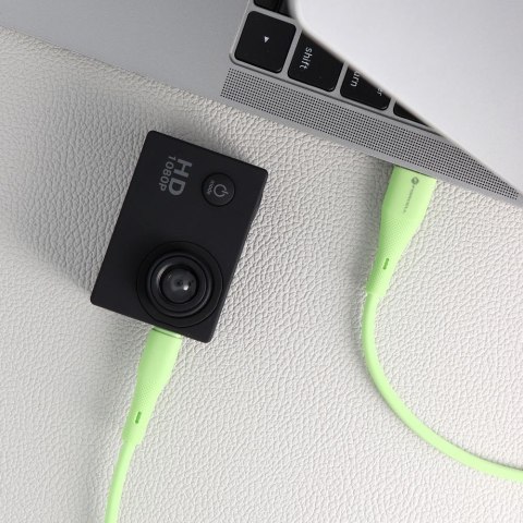 Kabel USB-A do Micro USB Forcell F-Energy QC3.0 2,4A 18W Silicone 1 m C341 zielony