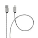 Kabel USB-A do USB-C Forcell F-Energy QC3.0 66W Metal 1 m C234 srebrny