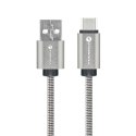 Kabel USB-A do USB-C Forcell F-Energy QC3.0 66W Metal 1 m C234 srebrny