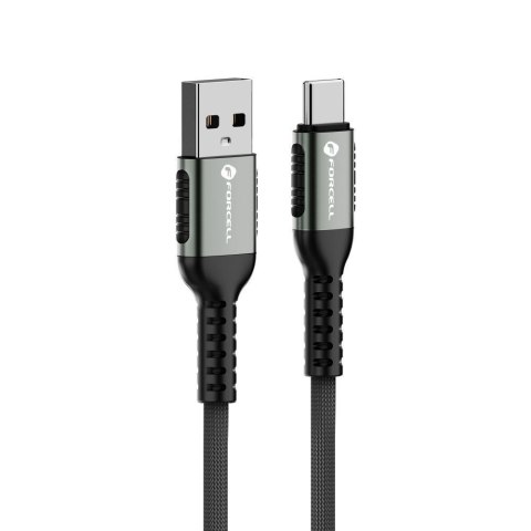 Kabel USB-A do USB-C Forcell F-Energy QC4.0 3A 66W Cafule 2 m C256 czarny