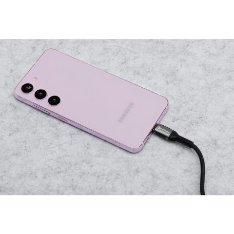 Kabel USB-A do USB-C Forcell F-Energy QC4.0 3A 66W Cafule 2 m C256 czarny