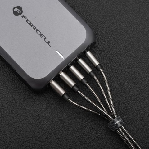 Kabel USB-A do USB-C Forcell F-Energy QC4.0 3A 66W Metal 2 m C234 srebrny
