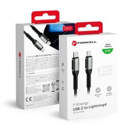 Kabel USB-C do Lightning Forcell F-Energy PD 3A 27W Cafule 0,5 m C259 czarny