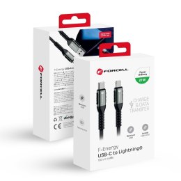 Kabel USB-C do Lightning Forcell F-Energy PD 3A 27W Cafule 1,2 m C259 czarny