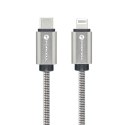 Kabel USB-C do Lightning Forcell F-Energy PD 3A 27W Metal 1 m C238 srebrny