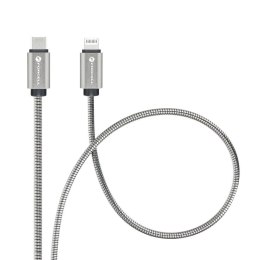 Kabel USB-C do Lightning Forcell F-Energy PD 3A 27W Metal 2 m C238 srebrny