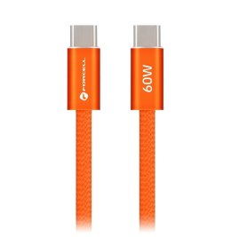 Kabel USB-C do USB-C Forcell F-Energy QC4.0 PD 3A 60W Cafule Color 1,2 m ACYH23 pomarańczowy