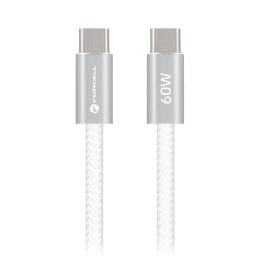 Kabel USB-C do USB-C Forcell F-Energy QC4.0 PD 3A 60W Cafule Flat 1,2 m CCFN23 biały