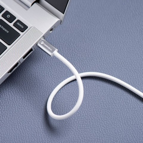 Kabel USB-C do USB-C Forcell F-Energy QC4.0 PD 3A 60W Cafule Flat 1,2 m CCFN23 biały