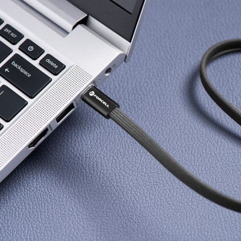 Kabel USB-C do USB-C Forcell F-Energy QC4.0 PD 3A 60W Cafule Flat 1,2 m CCFN23 czarny