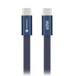 Kabel USB-C do USB-C Forcell F-Energy QC4.0 PD 3A 60W Cafule Flat 1,2 m CCFN23 granatowy