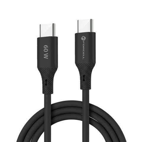 Kabel USB-C do USB-C Forcell F-Energy QC4.0 PD 3A 60W Silicone 1 m C344 czarny