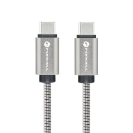 Kabel USB-C do USB-C Forcell F-Energy QC4.0 PD 3A 66W Metal 2 m C237 srebrny