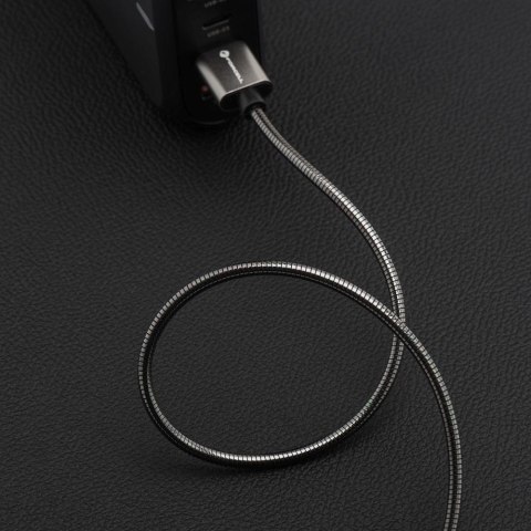 Kabel USB-C do USB-C Forcell F-Energy QC4.0 PD 3A 66W Metal 2 m C237 srebrny