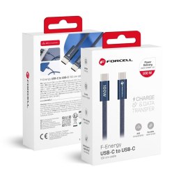 Kabel USB-C do USB-C Forcell F-Energy QC4.0 PD 5A 100W Cafule Color 1,2 m ACYH23 granatowy