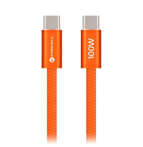 Kabel USB-C do USB-C Forcell F-Energy QC4.0 PD 5A 100W Cafule Color 1,2 m ACYH23 pomarańczowy