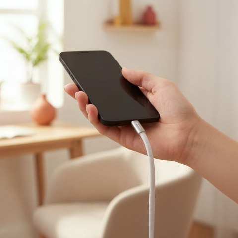 Kabel USB-C do USB-C Forcell F-Energy QC4.0 PD 5A 100W Cafule Flat 1,2 m CCFN23 biały