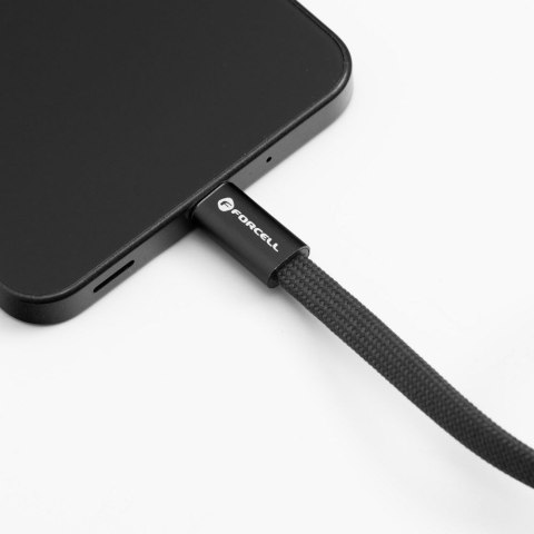 Kabel USB-C do USB-C Forcell F-Energy QC4.0 PD 5A 100W Cafule Flat 1,2 m CCFN23 czarny