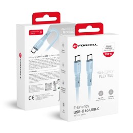 Kabel USB-C do USB-C Forcell F-Energy QC4.0 PD 5A 100W Silicone 1 m C347 niebieski