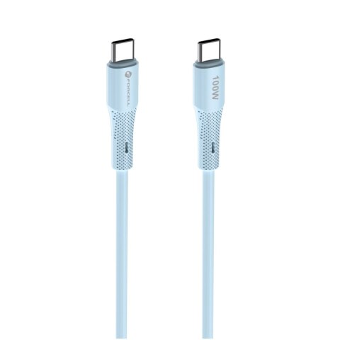 Kabel USB-C do USB-C Forcell F-Energy QC4.0 PD 5A 100W Silicone 1 m C347 niebieski