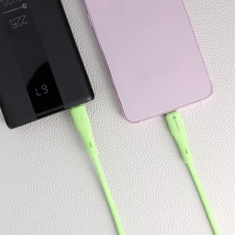 Kabel USB-C do USB-C Forcell F-Energy QC4.0 PD 5A 100W Silicone 1 m C347 zielony