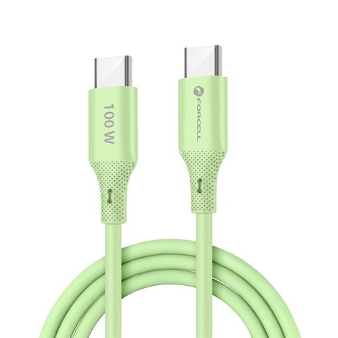 Kabel USB-C do USB-C Forcell F-Energy QC4.0 PD 5A 100W Silicone 1 m C347 zielony