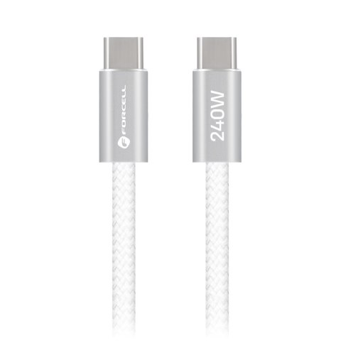 Kabel USB-C do USB-C Forcell F-Energy QC4.0 PD 5A 240W Cafule Color 1,2 m CBN1 biały