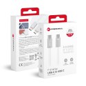 Kabel USB-C do USB-C Forcell F-Energy QC4.0 PD 5A 240W Cafule Flat 1,2 m CCFN23 biały