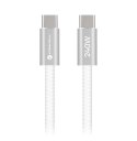 Kabel USB-C do USB-C Forcell F-Energy QC4.0 PD 5A 240W Cafule Flat 1,2 m CCFN23 biały