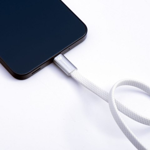 Kabel USB-C do USB-C Forcell F-Energy QC4.0 PD 5A 240W Cafule Flat 1,2 m CCFN23 biały
