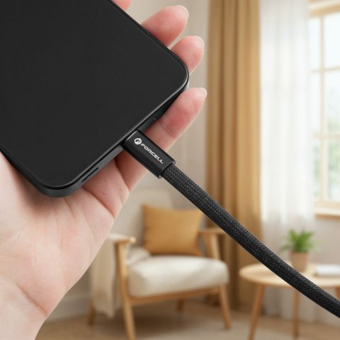 Kabel USB-C do USB-C Forcell F-Energy QC4.0 PD 5A 240W Cafule Flat 1,2 m CCFN23 czarny