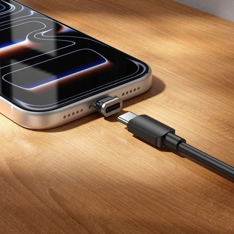 Kabel z końcówką magnetyczną USB C do USB C Hoco QC3.0 PD 5A 240W 1,2 m U159 czarny