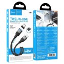 Kabel z końcówką magnetyczną USB C do USB C Hoco QC3.0 PD 5A 240W 1,2 m U159 czarny